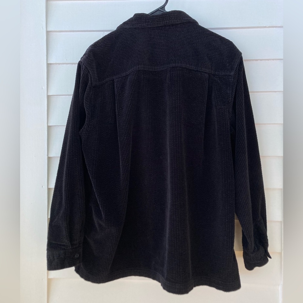 L.L. Bean | Corduroy Button Front Shirt Jacket Black Size Large - Picture 2 of 5